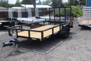 2025 6x12 Tube Top Utility Trailer – 3K Single Axle, Fold-Flat Ramp, Black