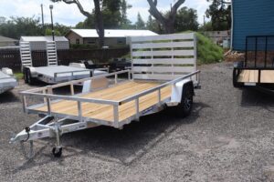 2025 7x12 Aluminum Tube Top Utility Trailer – 3K Single Axle, Fold-Flat Ramp