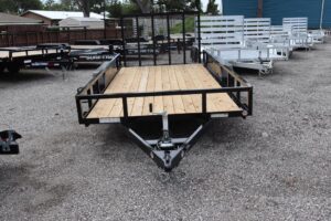 2025 7x14 Tube Top Utility Trailer – 7K Tandem Axle, Black (Sure-Trac)