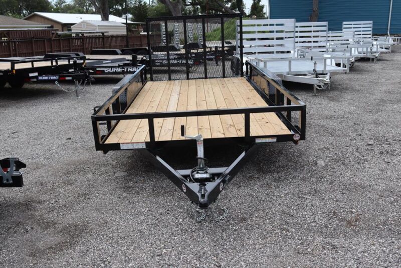 2025 7x14 Tube Top Utility Trailer – 7K Tandem Axle, Black (Sure-Trac)