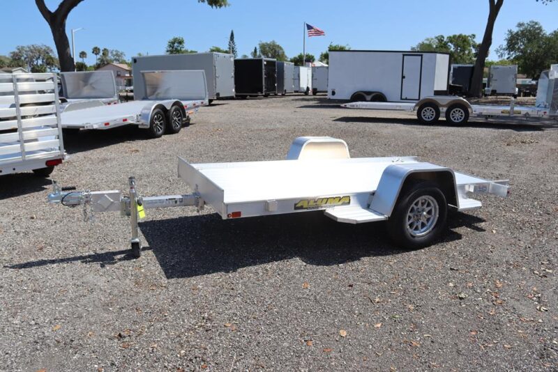 4.5x10 Aluminum Tilt Utility Trailer with a Gas Cylinder