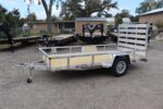 6x12 Aluminum Tube Top Utility Trailers with a Wood Deck