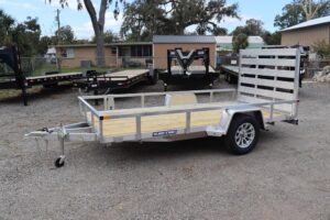 6x12 Aluminum Tube Top Utility Trailers with a Wood Deck