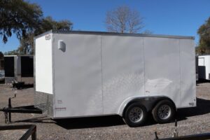 7x14 V Nose Tandem Axle with Rear Ramp Door