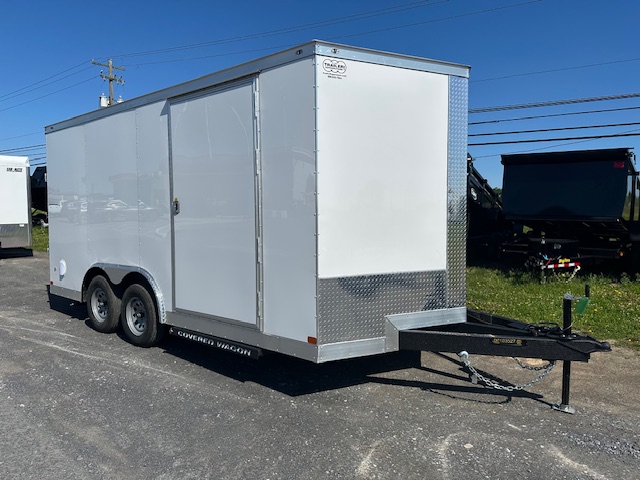 Covered Wagon 8.5 x 16 Enclosed Car Trailer - Spare Tire