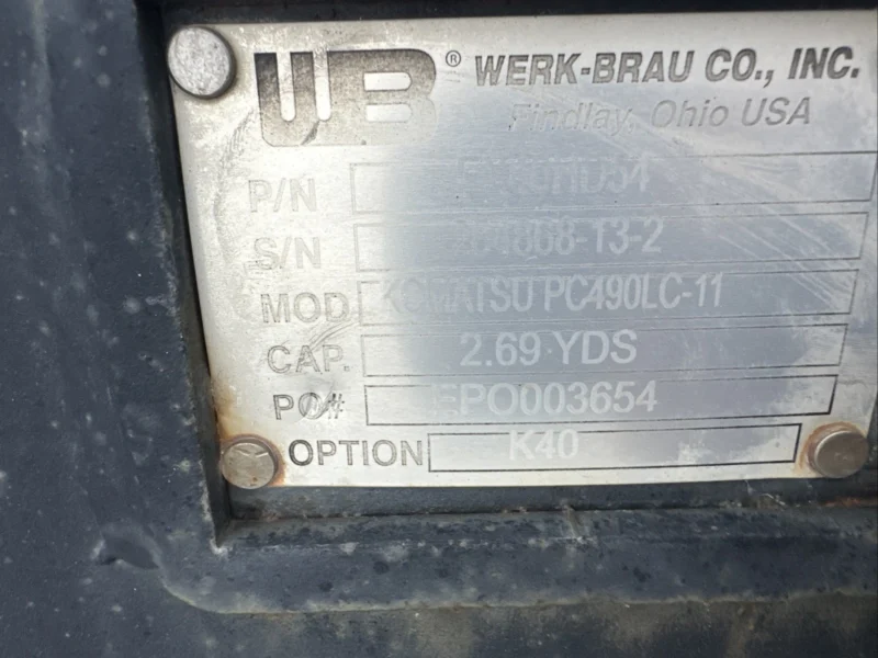 Komatsu PC490 Tooth Bucket 54 Inch Werk brau 100 Mm Pins New - Image 2
