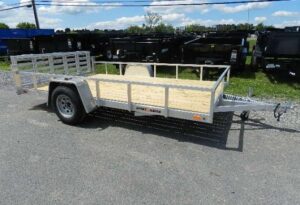 Sport Haven 7×12 Aluminum Utility Trailer - Bi-Fold Ramp Gate