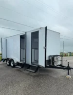 3 Station Portable Restroom Trailer 7' x 20' Unisex