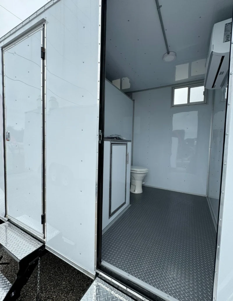 3 Station Portable Restroom Trailer 7' x 20' Unisex - Image 3