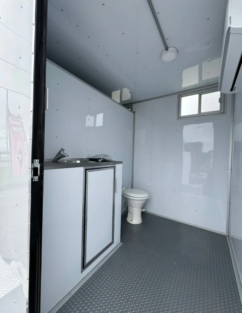 3 Station Portable Restroom Trailer 7' x 20' Unisex - Image 4