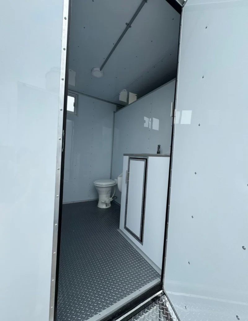 3 Station Portable Restroom Trailer 7' x 20' Unisex - Image 5
