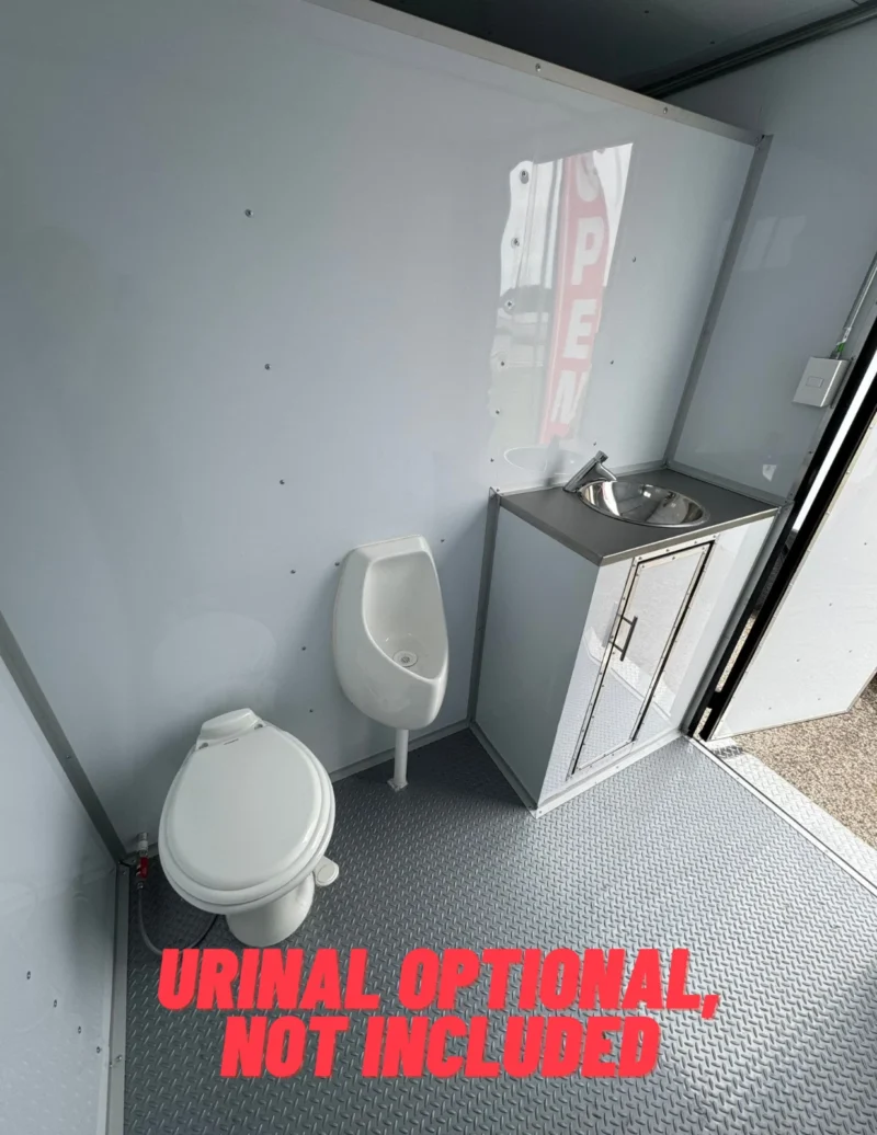 3 Station Portable Restroom Trailer 7' x 20' Unisex - Image 6